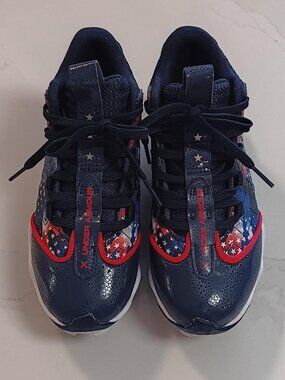 UNDER ARMOUR Harper 6 Mid RM Baseball Freedom Cleats KIds Size 1Y
